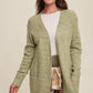 Two Pocket Open-Front Long Knit Cardigan