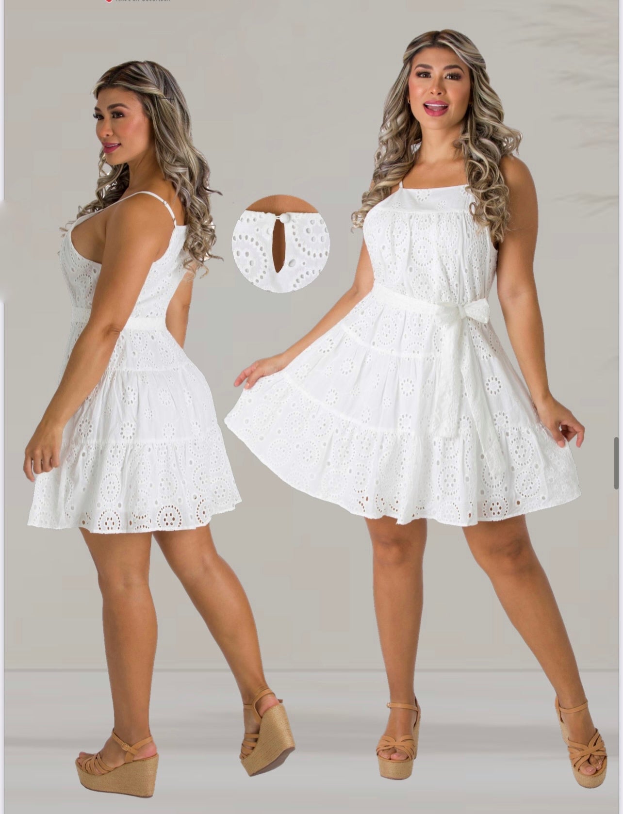 Leah Short White A-line Dress