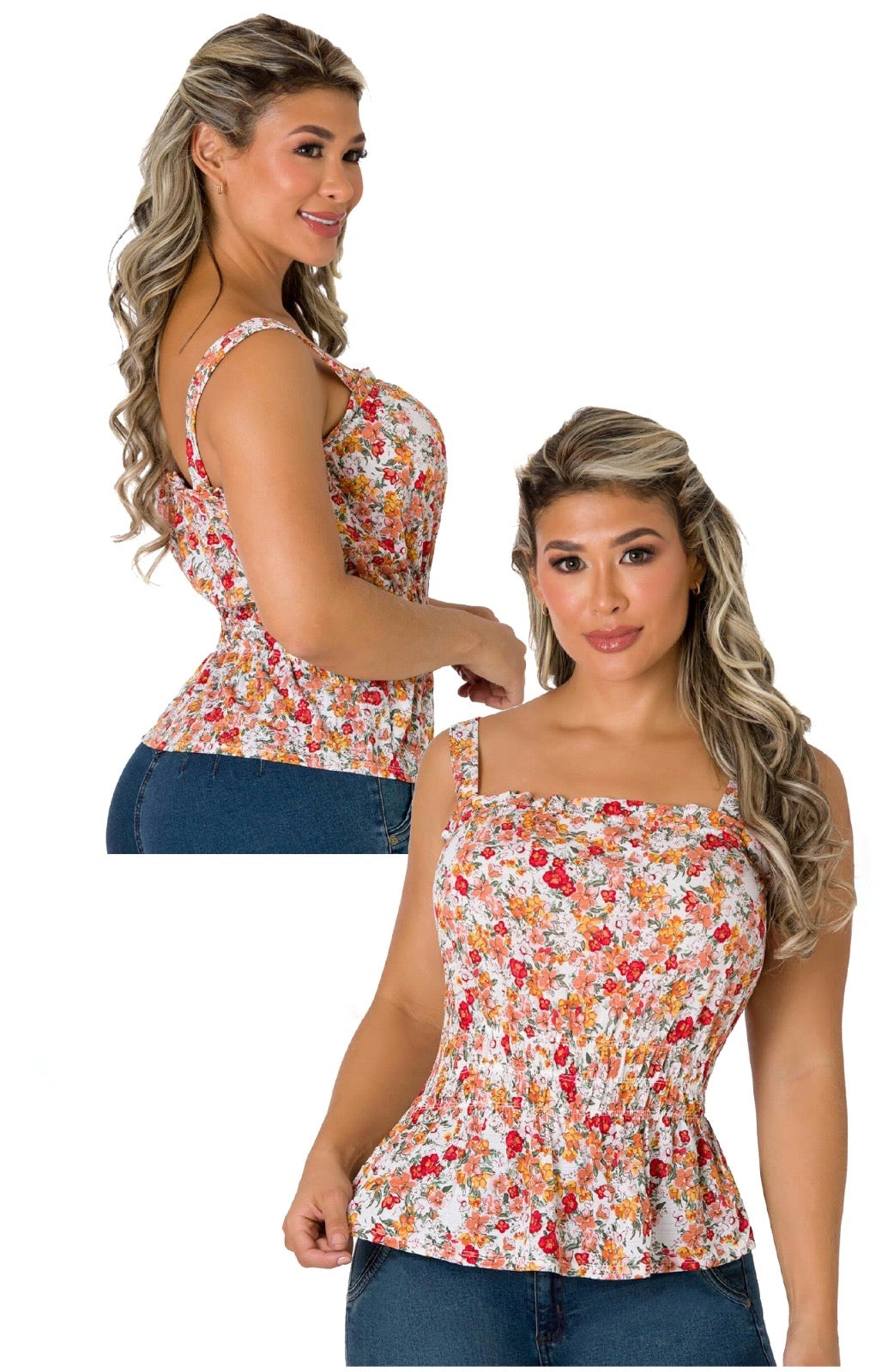 Sleeveless floral top