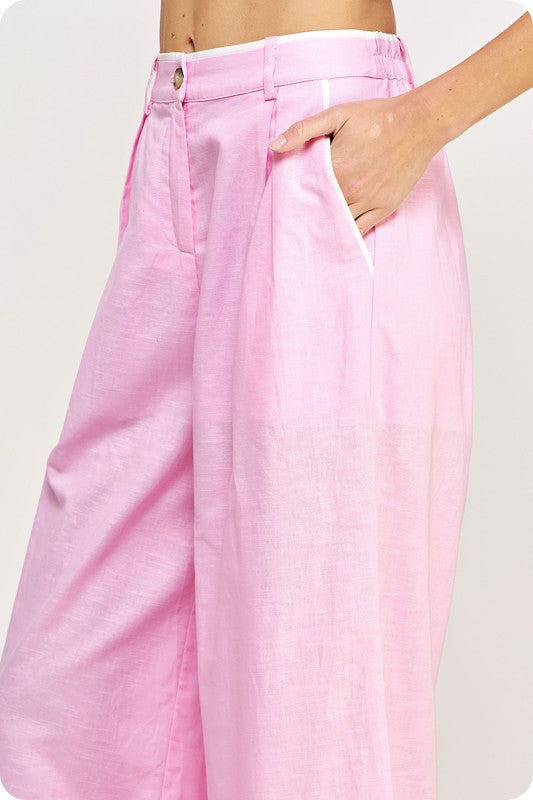 Linen pant pink lilac