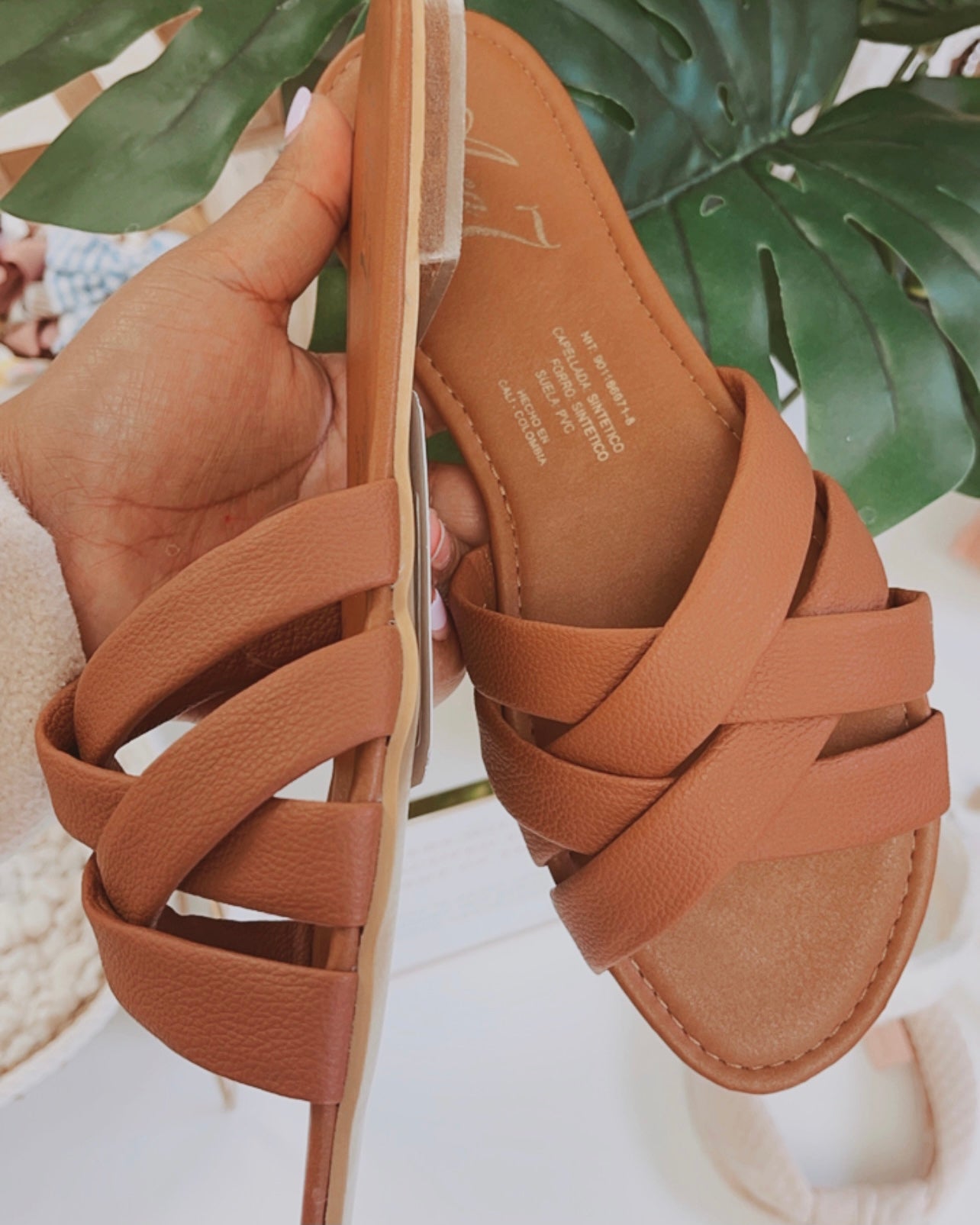 Brown flat sandals