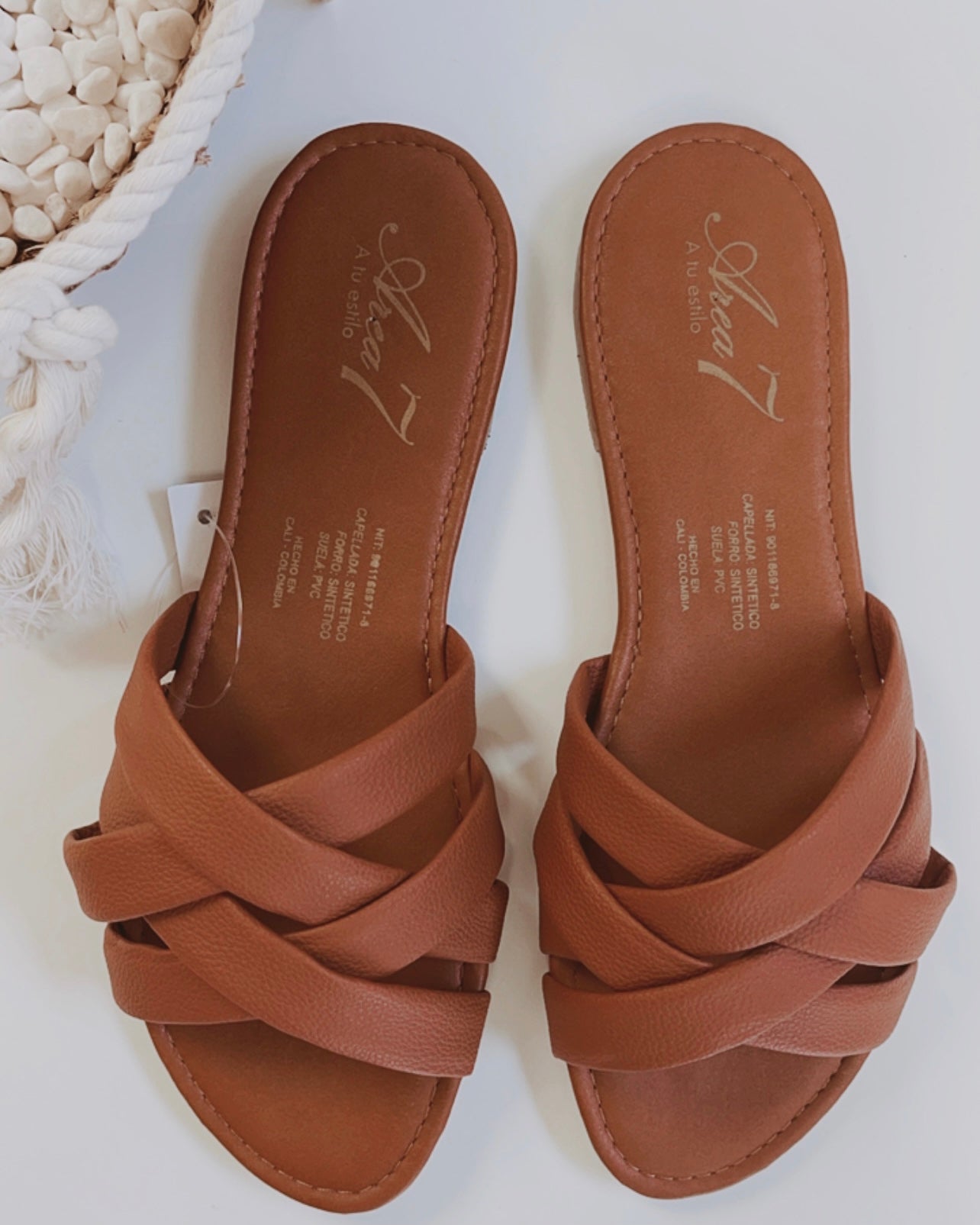 Brown flat sandals