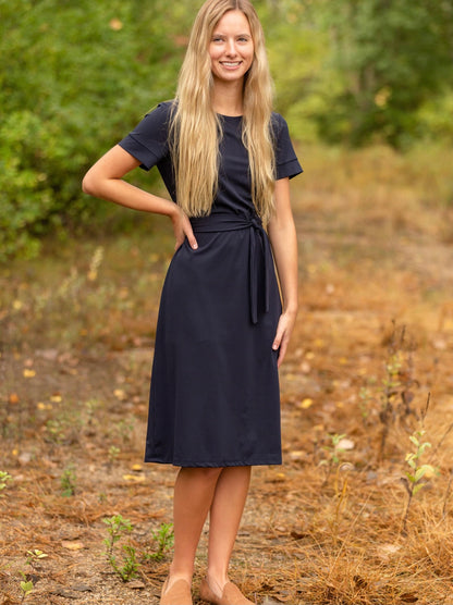 Lenox classic navy midi dress