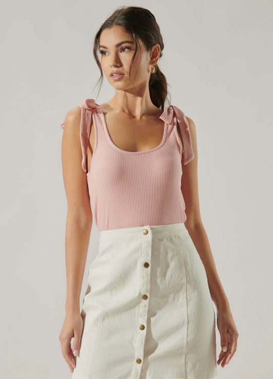 Ripley Ribbed scoop neck Cropped Tank top